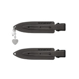 NO.513 [BLACK] SURFBOARD HEART HAIR PIN