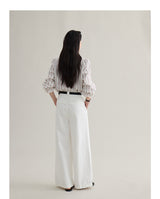 loose-fit high-waisted straight denim pants