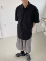 ツータックワイドバンディングハーフパンツ　2色
