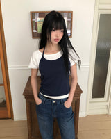 (Sleeveless) ニューラルホルター半袖Tシャツ