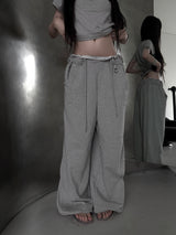 low-rise ring pants (2color)