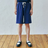 front seam fatigue short pants navy