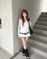 Deep V neck cardigan