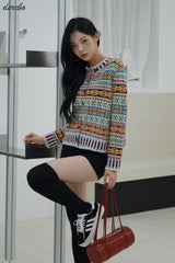 Nordic round knit cardigan