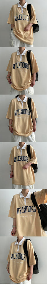 Tin Pearl Collar Short Sleeve T-shirt
