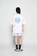 25SS ストライプセットアップルーズフィットショートパンツ ブルー
