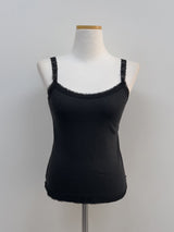 Lace Ribbed Square Sleeveless