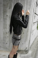 26FW★ CROP FADED ZIP LEATHER JACKET