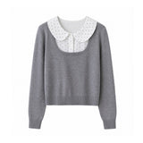Clara Dot Collar Layered Knit Top