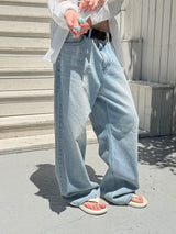 [Unisex] クラウドワイドデニムパンツ