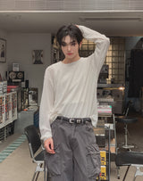 オーベン コットン ベーシック ロング スリーブ Tシャツ