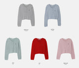Pastel Linen Motif Round Knit Cardigan (10color)