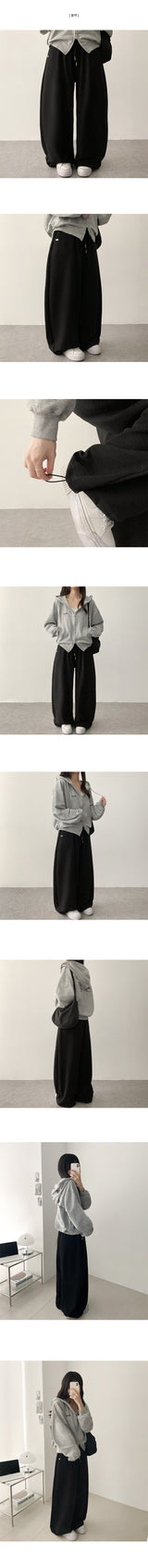 ベラペンダントポイントストリングリブワイドパンツ