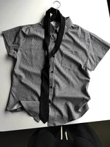 26SS★ [ MADE / Tie Set ] シルクストライプクラシックシャツ半袖バージョン