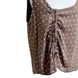 (3color) Dot Shirring Asymmetrical Vest
