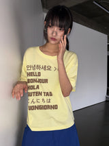 ボンジュハイレターセミクロップベーシックフィットショートスリーブTシャツ5カラー