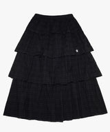 Twister Star Check Tiered Skirt - Black 