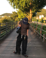 Solid Banding Wide Pants