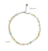 mini gemstone necklace (2color)