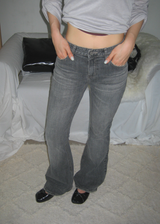 Ink Black Mid-Rise Semi-Bootcut Denim Jeans