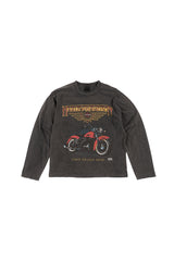 Motorcycle Vintage Crop Long Sleeve T-Shirt