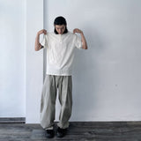 ストラクチャード ショルダーボタン テクスチャード Tシャツ