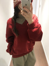 ライラックピーチⅤネックスウェットシャツ (5 Colors)