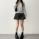 Lipo Pintuck Belt Set Banding Miniskirt