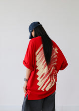 ポスオーバーフィットハーフTシャツ
