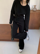 Sweat Cropped Top Black