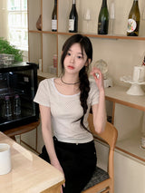 BY Dot Slim Crop Short Sleeve T-shirt (3color)