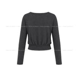 Pint Crop V-Neck Slim Long Sleeve