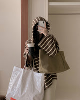 Striped fleece hood