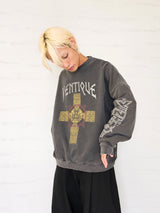 VENTIQUE ピグメントホーリースウェットシャツ 2colors