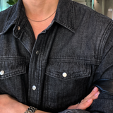  Liu Western Snap Button Denim Shirt