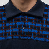 レギュラー チェスト グリッド ウェーブ PK ティー (NAVY)