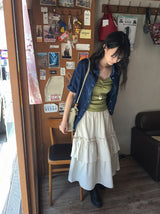 シュドポケットデニム半袖シャツ