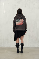 eagle hood zip up (dark grey)