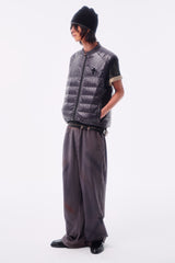 FLEECE SPRAY-DIRT CROSS LINE HEM DRAWSTRING ADJUSTABLE SWEATPANTS