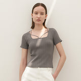 (Z-T-6832)LUX SQUARE NECK KNIT