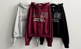 95 レタリングツーウェイフーディドジップアップ