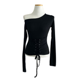 Loana Back Corset One-off  Shoulder T-shirt