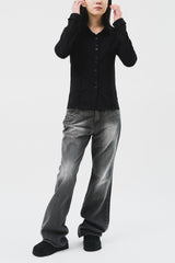 (W) Slit Flare Denim
