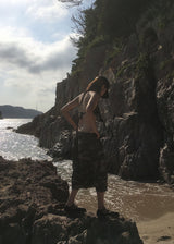 ZIPPER CARGO BERMUDA PANTS