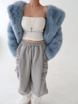Side shirring napping jogger & wide pants