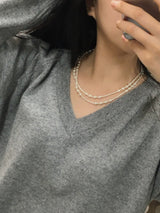 (silver925) ロングパール2ウェイネックレス