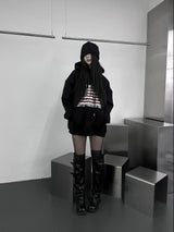american flag overfit hood(unisex / fleece-lined)