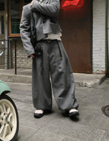 No.1582 wool 70 セットダートワイドスラックス (3color)