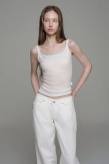 Doubles soft layered camisole top, Pink