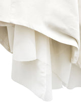 Corduroy Chiffon Unbalanced Midi Skirt